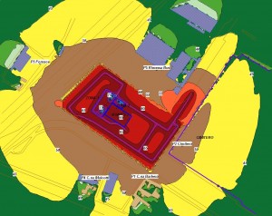 Studio acustico - Mappa H1,5 cantiere con barriera